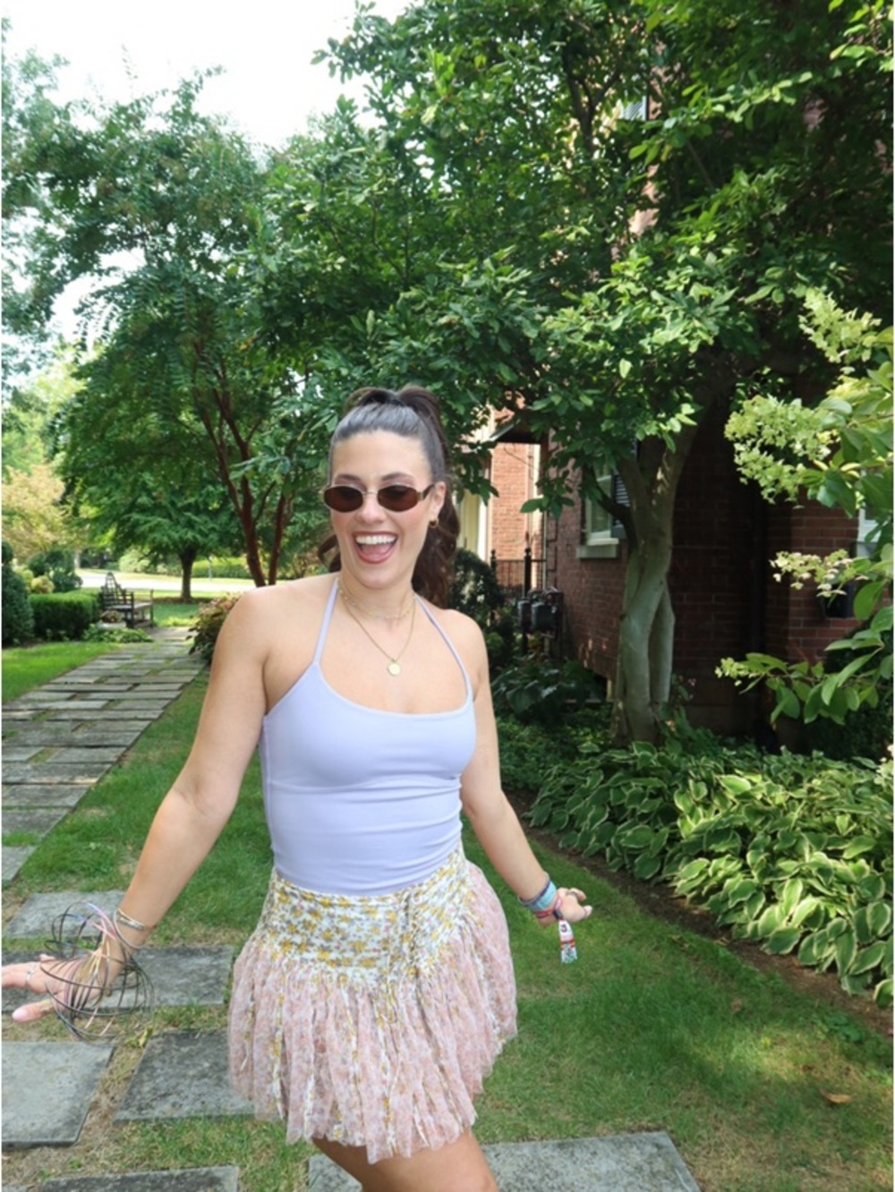 FP Movement by Free People Yellow Floral Ruffle Skort - Picture 8 of 10